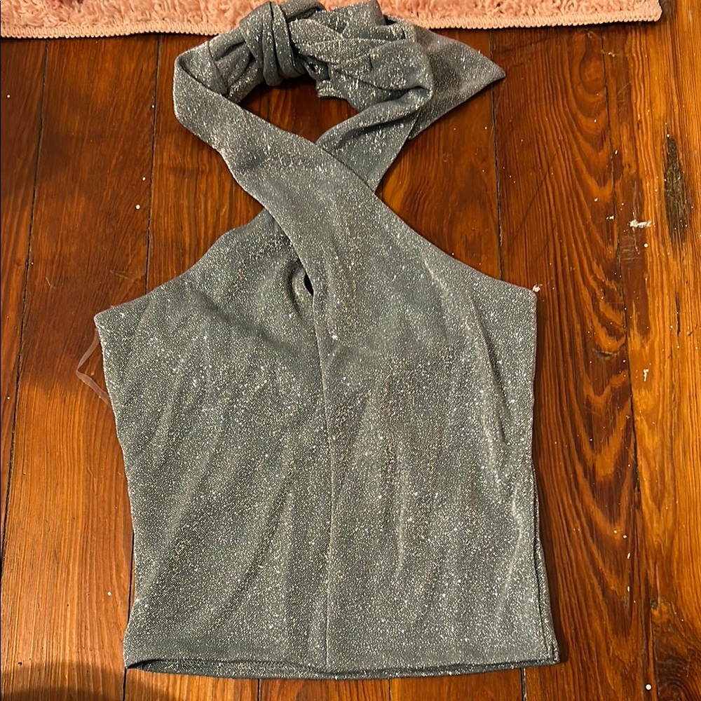 Windsor Silver Halter Top